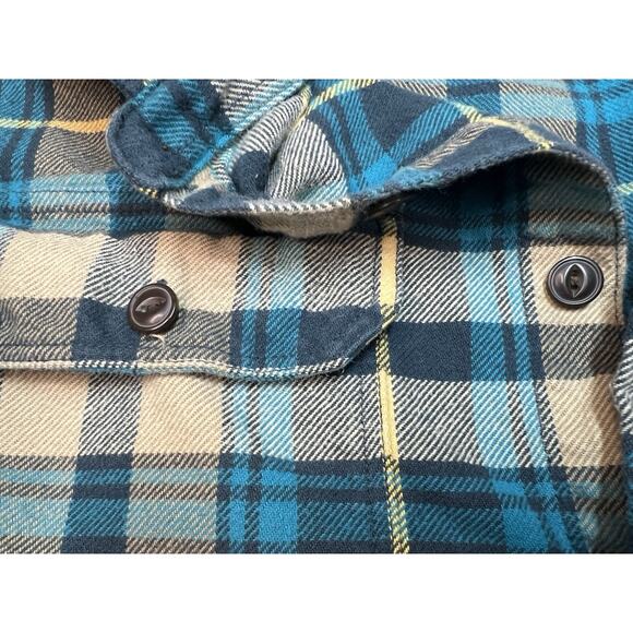 Red Head Brand Co Men’s Flannel Shirt Plaid Blue Beige Size Large - Picture 8 of 11